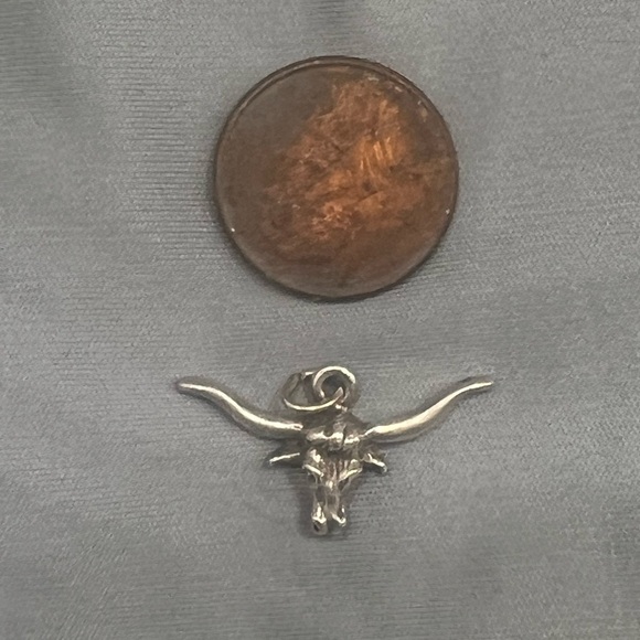 1” Sterling Silver Longhorn pendant (necklace not included) - Picture 6 of 6